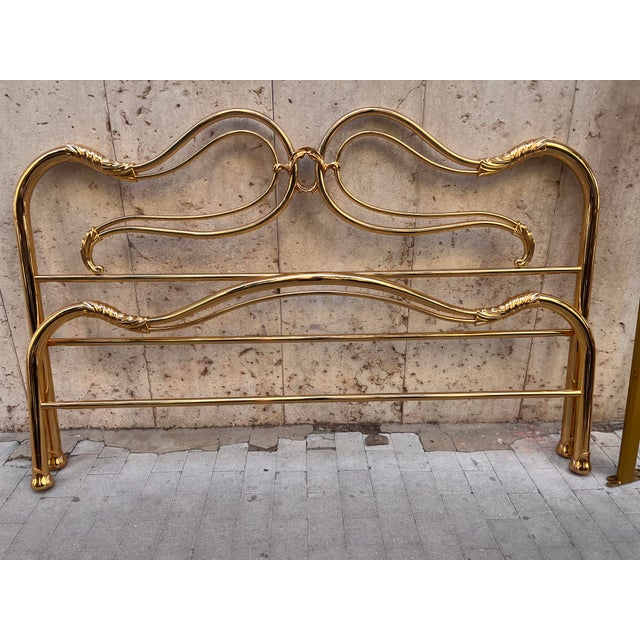 Liberty Double Gold Bed, 1950s For Sale - Image 3 of 9
