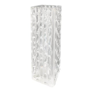 Square German Modernist Glass Vase For Sale