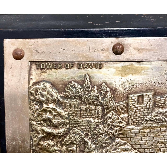 Modern Vintage Jerusalem Sculpture Wall Plaque 1930's Palestine Israeli Bezalel School, c.1930's For Sale - Image 3 of 10