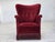 Vintage Danish Lounge Chair in Cherry-Red Furniture Velour and Oak, 1960s For Sale - Image 6 of 16