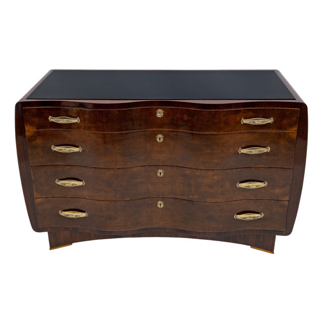 Art Deco Italian Thuja Root Curved Chest of Drawers, 1930s For Sale