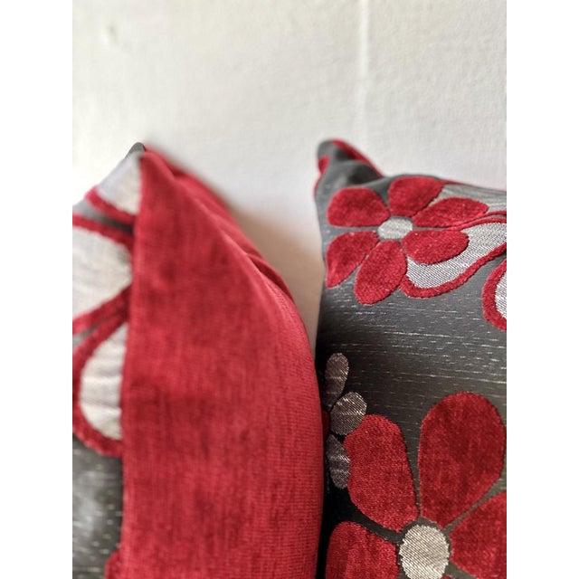 Black and Red Crimson Cushion For Sale - Image 11 of 14