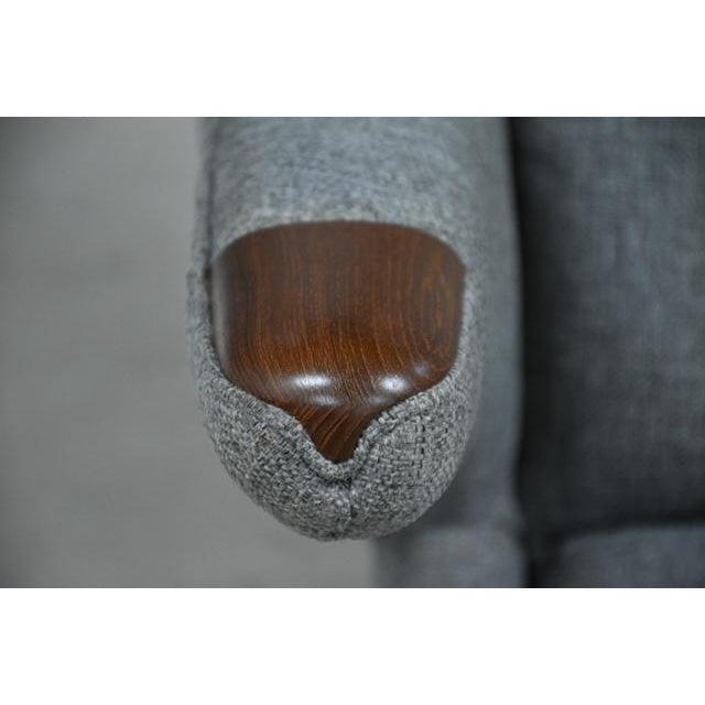 1960s Hans J. Wegner Grey Papa Bear Chair and Ottoman For Sale In Boston - Image 6 of 12