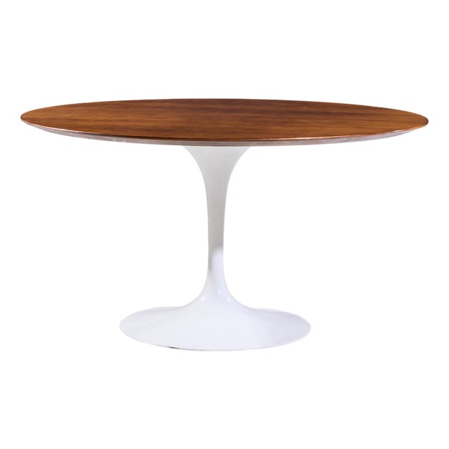 Eero Saarinen for Knoll Mid Century 54 Inch Walnut Tulip Dining Table For Sale