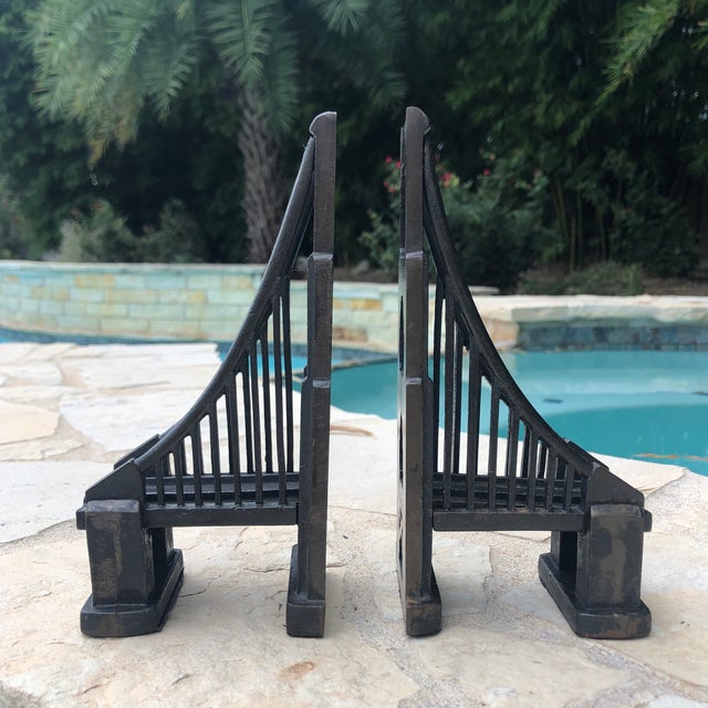 Architectural Cast Iron Suspension Bridge Bookends a Pair Chairish