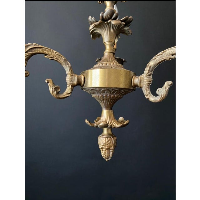 Antique Chandelier with Ceramic Decorations, 1960s For Sale - Image 9 of 14