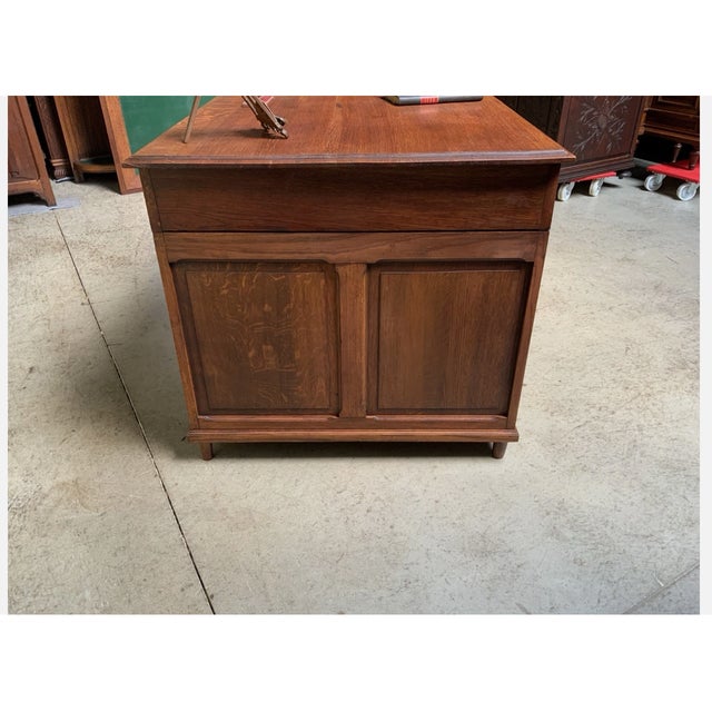 Antique Art Deco Historicism Double-Sided Desk, 1930 For Sale - Image 9 of 11