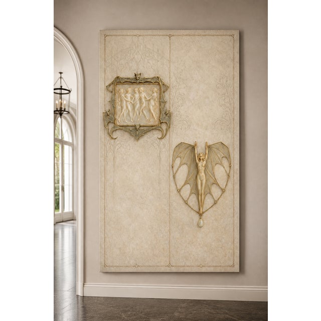 Alabaster Large Art Nouveau Jewelry Study "Alabaster Oracle" – 40" X 60" Fine Art Print on Brushed Metal For Sale - Image 8 of 14