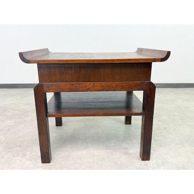 Black Art Deco Oak Side Table attributed to Lajos Kozma, 1930s For Sale - Image 8 of 11
