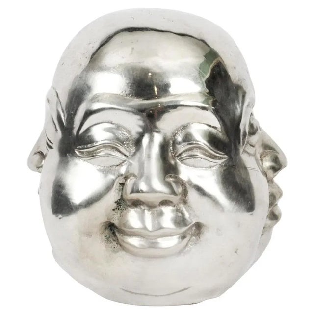 Silver Silver Plated Bronze Buddha, 1980s For Sale - Image 8 of 8