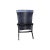 Blue With Silver Detail Chair With Matching Ottoman For Sale - Image 4 of 4