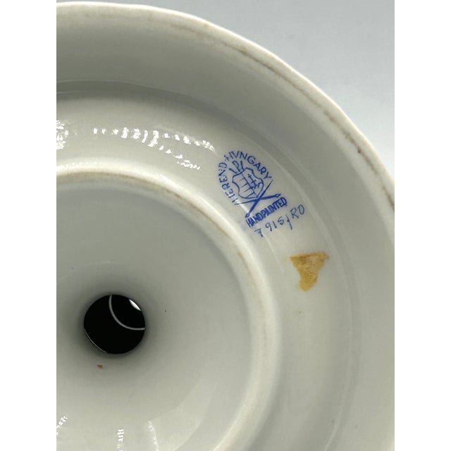 Mid 20th Century Vintage Herend Rothschild Bird Porcelain Two-Arm Candelabrum For Sale - Image 5 of 15