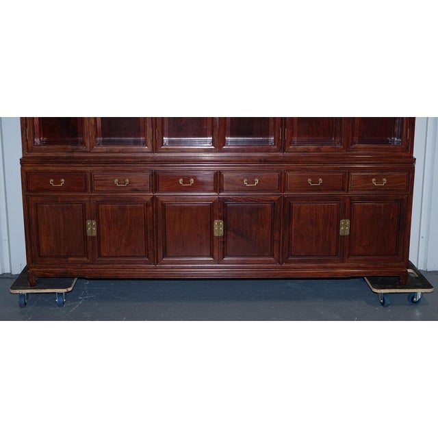 Chinese Teak 6-Door Display Bookcase For Sale - Image 4 of 18