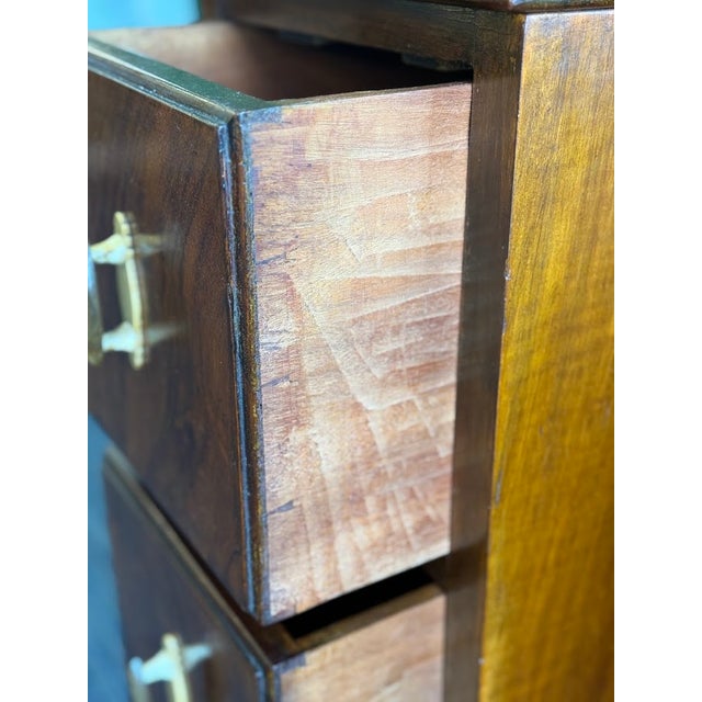 Antique Victorian Dressing Table With Tri-Fold Mirrors and Celluloid Handles (French Ivory) For Sale - Image 13 of 18