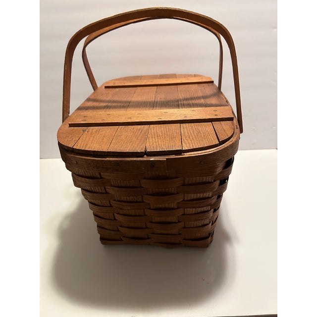 Vintage Picnic Basket, Wov-N-Wood by Jerywil | Chairish