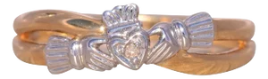 The Buncrana: Irish Made Claddagh Ring with Natural Diamonds