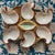 For a gourmet oyster meal for two. These vintage oyster French plates are as beautiful as they are surprising. Not signed...