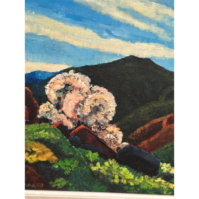 John B. Hinna, Mountain Landscape, 1970, Oil on Panel, Framed For Sale - Image 9 of 18