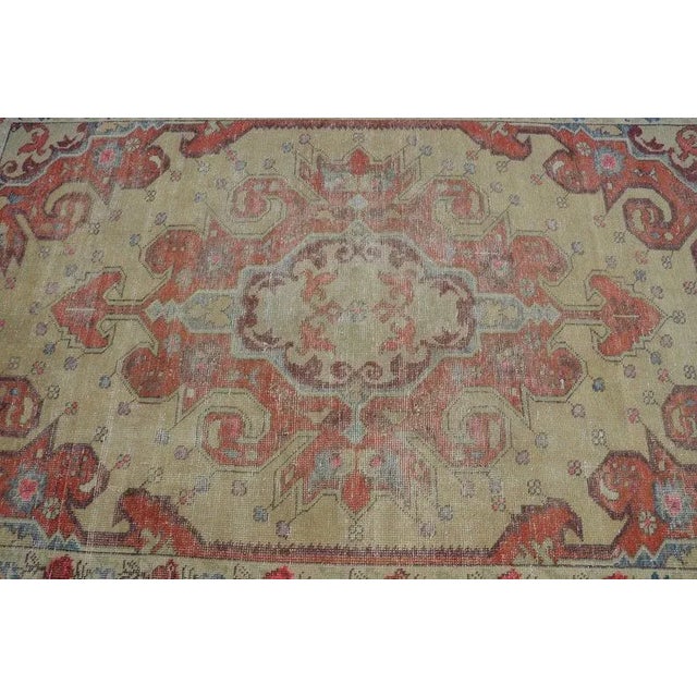 Vintage Floral Turkish Pastel Oushak Rug-4'7x7'3" For Sale - Image 9 of 11