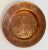 Vintage Middle Eastern engraved copper catchall trinket dish or display plate with deep rim. Marked Iran on underside....