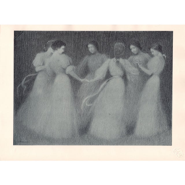 Henri Eugène Le Sidaner, La Ronde (The Round Dance), 1898, Original Lithograph For Sale - Image 3 of 8