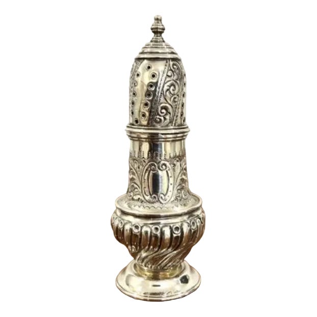 Victorian Hallmarked Silver Sugar Sifter, 1890s For Sale