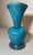 Rare Vintage Handmade Neil Patterson Bright Baby Blue Glaze Pinched Pottery Vase For Sale - Image 10 of 16