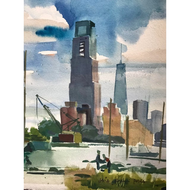 Realism In the Boatyard Original Watercolor Painting For Sale - Image 3 of 6