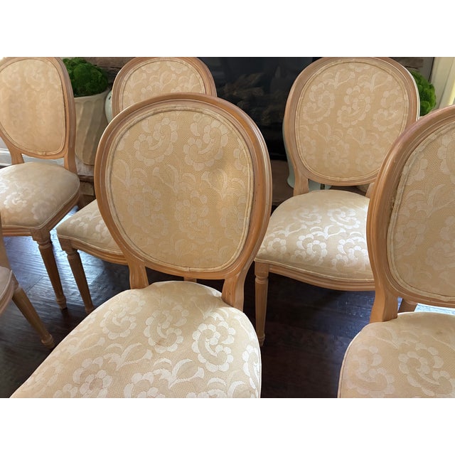 French Country Vintage Harris Marcus Italian Louis XVI Style Dining Chairs Set of 6 For Sale - Image 3 of 18