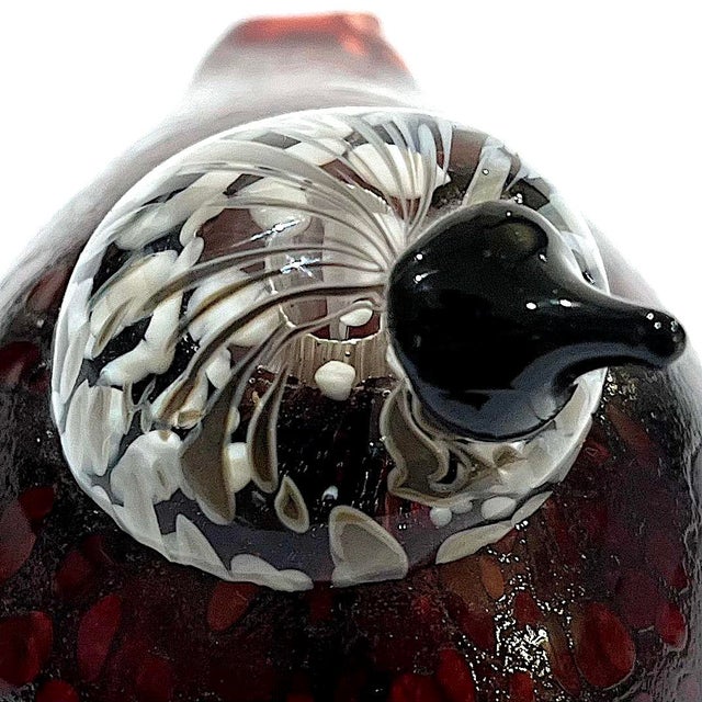 Oiva Toikka Iittala Blown Glass Rosy Finch Bird by Oiva Toikka Circa 2001-2007 For Sale - Image 4 of 14