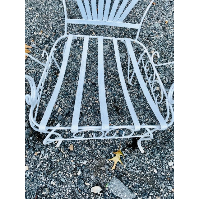 Metal Early 20th Century Vintage Wrought Iron French Garden Chair, Attributed For Sale - Image 7 of 11