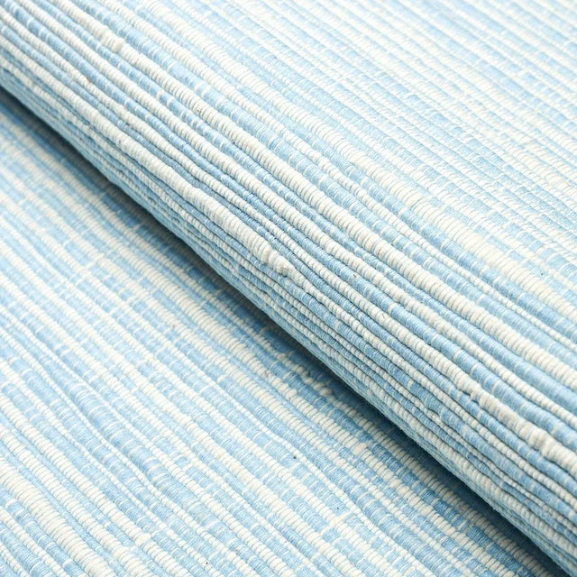 Schumacher Sample - Schumacher Zeta Hand Woven Texture Fabric in Sky For Sale - Image 4 of 4