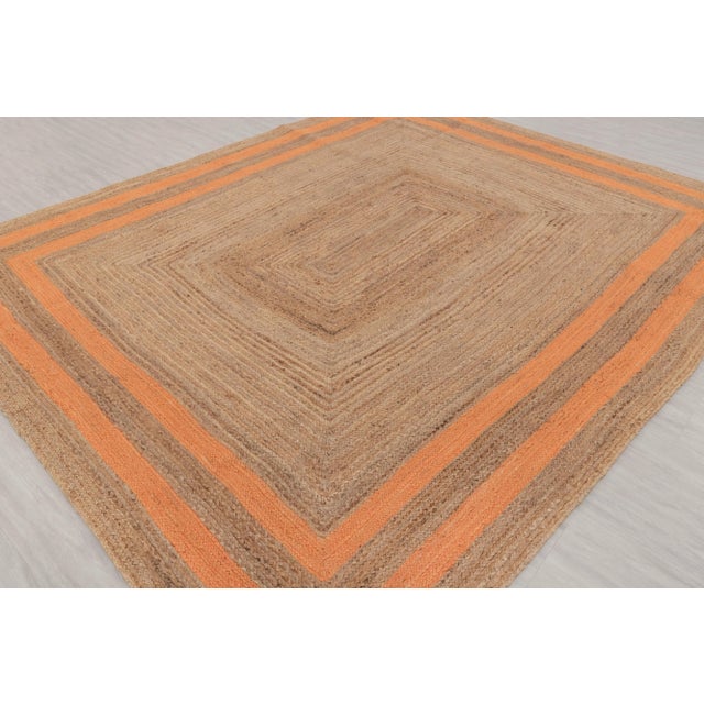 Border Rectangle Jute Handmade Rug 2'x3' Ft. For Sale - Image 9 of 13
