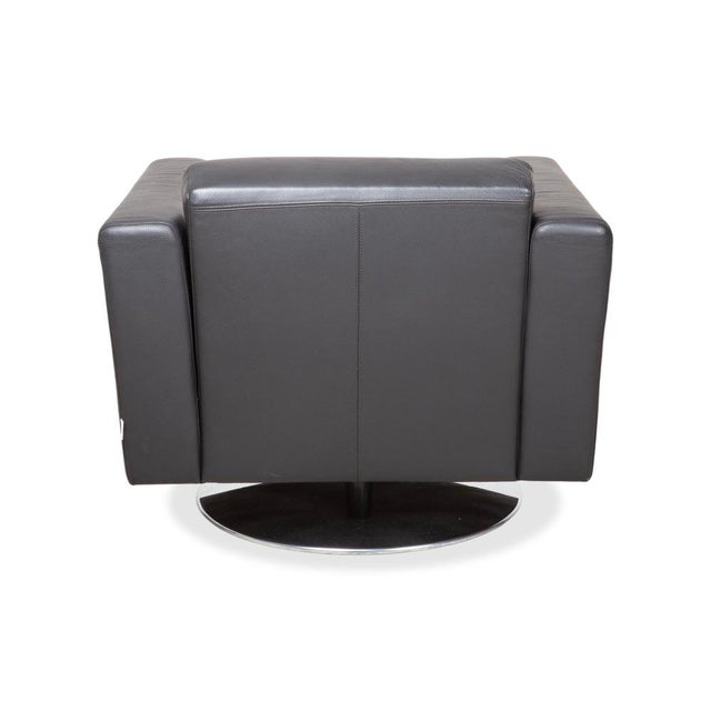 Black Chrome and Leather Serge Armchair with Swivel Function from Brühl For Sale - Image 11 of 14