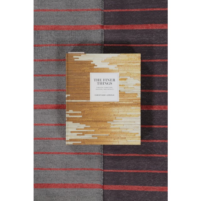 Rug & Kilim’s Contemporary India Dhurrie Rug in Gray and Red Geometric Stripes For Sale - Image 9 of 9