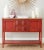 Modern Storage Sideboard in Egyptian Red & Oak For Sale - Image 3 of 4