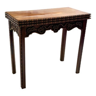 A Nautical Inspired 18th C. English George III Mahogany Triple Fold-Over Games Table For Sale