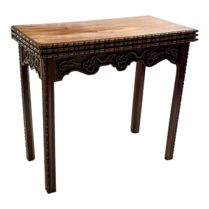 A Nautical Inspired 18th C. English George III Mahogany Triple Fold-Over Games Table