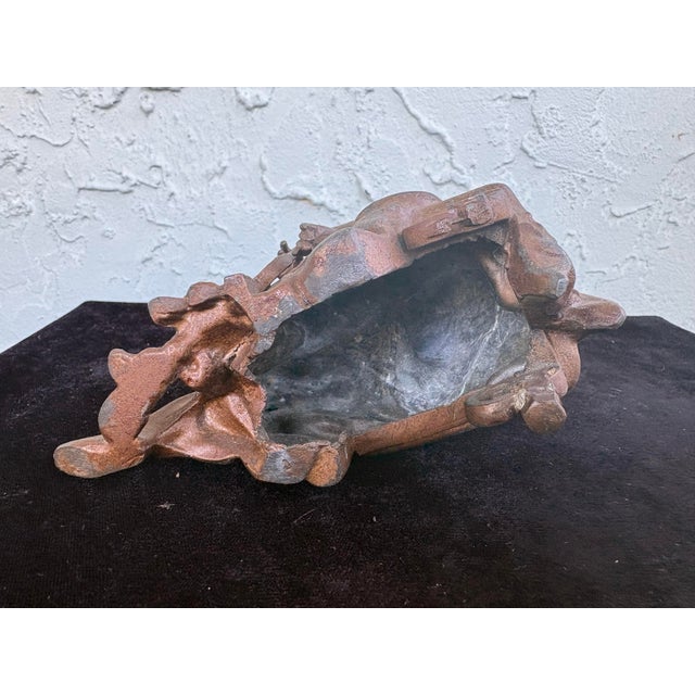 Metal Antique Neoclassical Seated Woman Spelter Sculpture With Aged Patina For Sale - Image 7 of 10