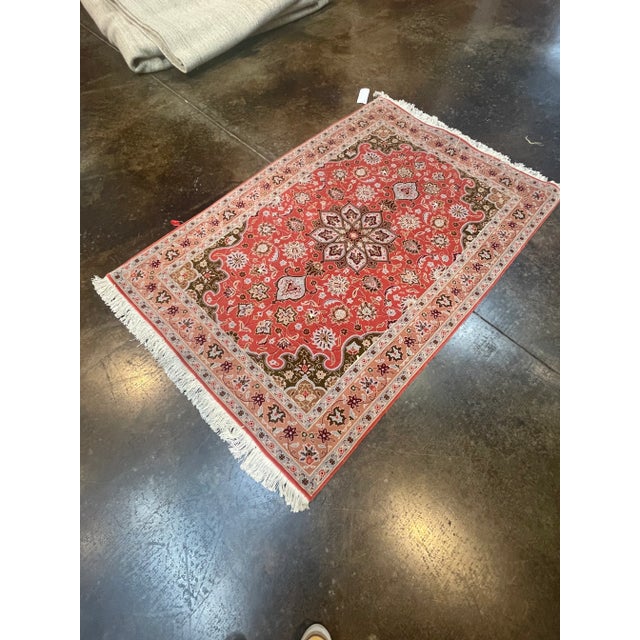 Traditional 1990s Handwoven Persian Tabriz Area Rug 3'5" X 4'1" For Sale - Image 3 of 8
