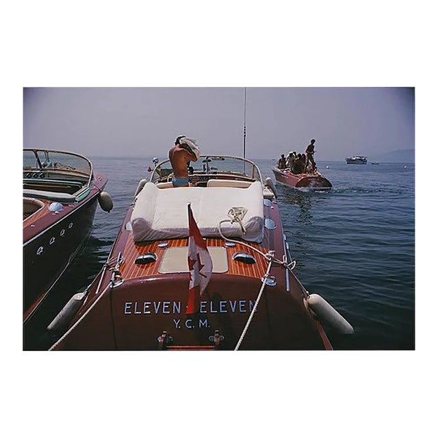 Slim Aarons, Estate Print, Motorboats in Antibes, 1969 For Sale