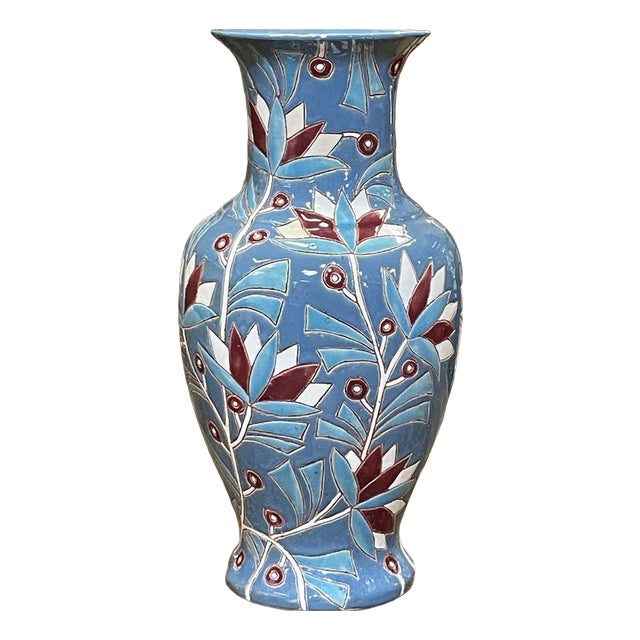 Art Deco Vase in Glazed Earthenware, 1930s For Sale