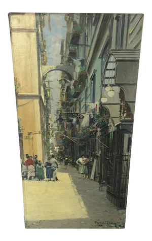 Vintage Signed Oil on Canvas Painting by Mario Ferdelba, Italy, 1950s
