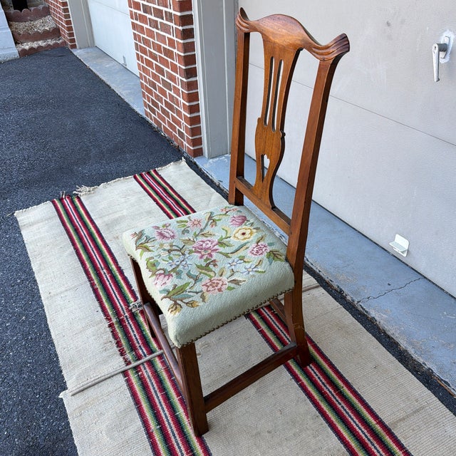 Farmhouse Antique Mahogany Chippendale Side Chair, Connecticut, Circa 1780s For Sale - Image 3 of 12
