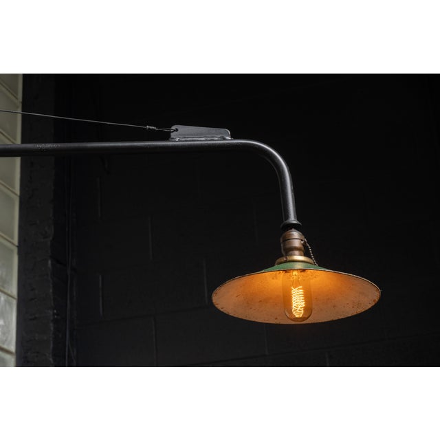 Antique Industrial Swing Arm Lamp For Sale - Image 4 of 6