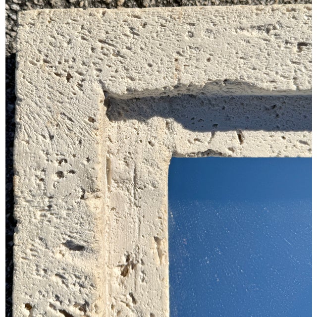 1970s Large Composite Stone Coral Rock Modernist Wall Mirror From 70's For Sale - Image 5 of 8