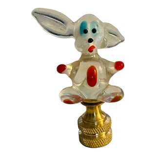 1970s Funny Rabbit Art Glass Lamp Finial For Sale