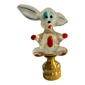 1970s Funny Rabbit Art Glass Lamp Finial