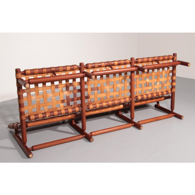 Wood Three-Seater Sofa by Ilmari Tapiovaara for Paolo Arnaboldi, Italy, 1957 For Sale - Image 7 of 14