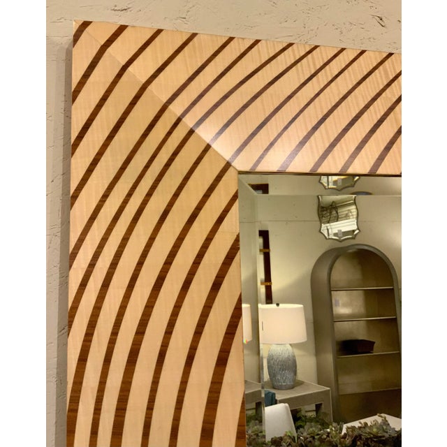 Modern Theodore Alexander Modern Wood Inlay Full Length Mirror For Sale - Image 3 of 5